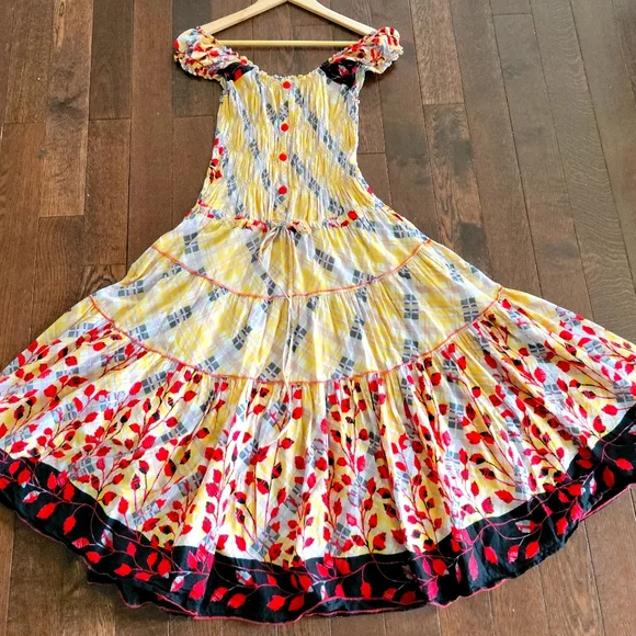 ‼️SOLD‼️Handmade Vintage Off the Shoulder Peasant Dress from Italy 🇮🇹 - Picture 13 of 13